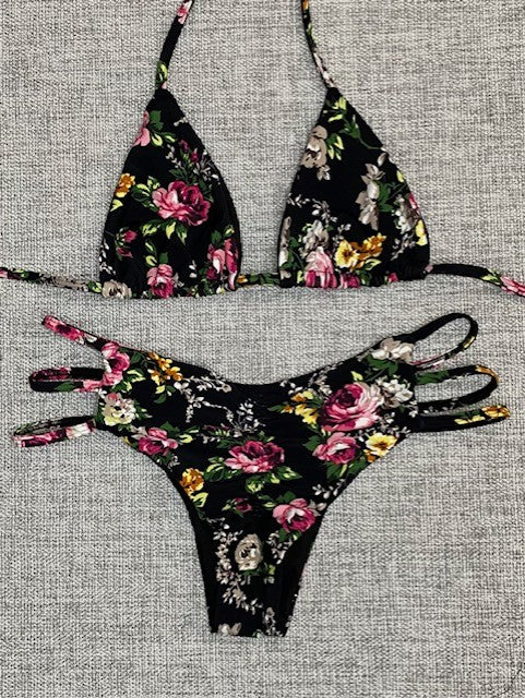 Mini Floral 3 Strap Bikini