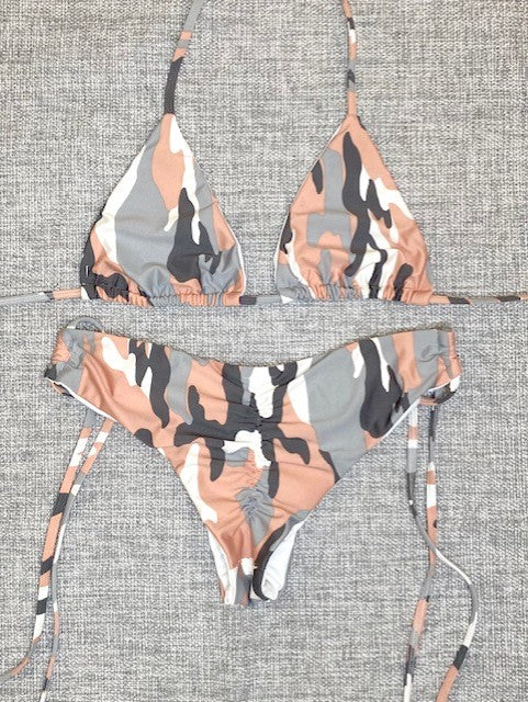 Pastel Camo Tie Side Bikini set