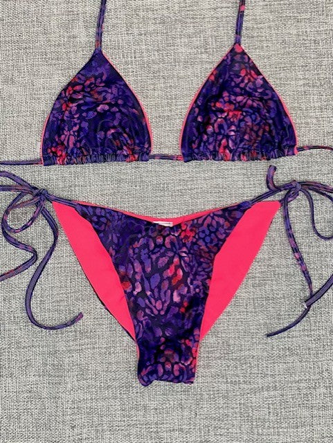 Purple Leopard String Bikini